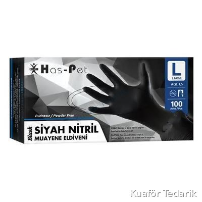 Has-pet Siyah Nitril Eldiven Large