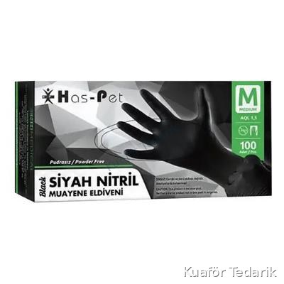 Has-pet Siyah Nitril Eldiven Medıum