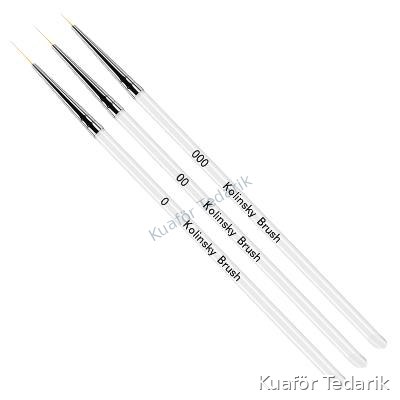 Nano Absolute Nail Fırça 3´lü Beyaz İnce Uç G-592