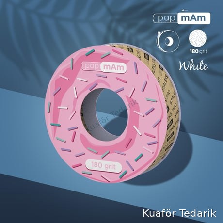 STALEKS PRO Plastik Bobin İçin EXPERT Yedek PapmAm Beyaz Bant Törpü Bloğu, 180 Grit