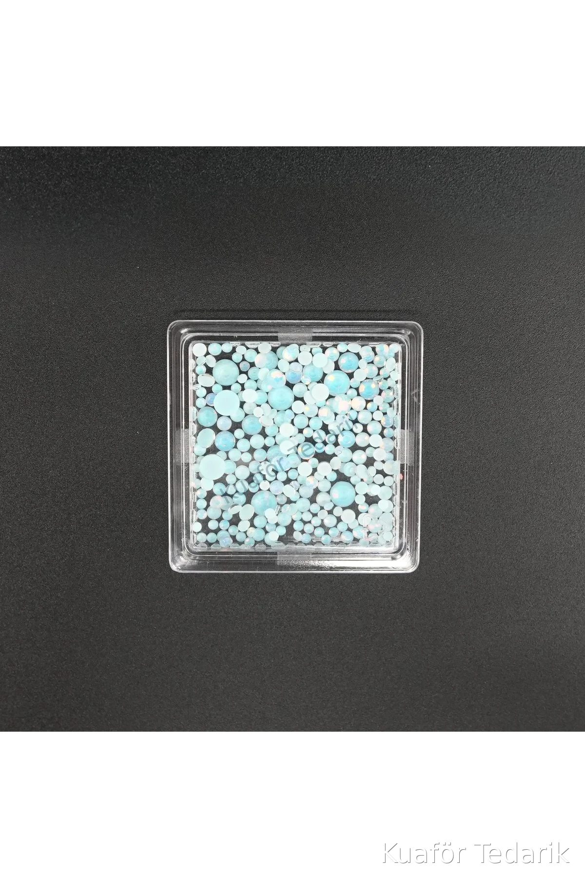 DR.KRF CP891 6 RENK TEKLİ TIRNAK BONCUK KARE - Mavi
