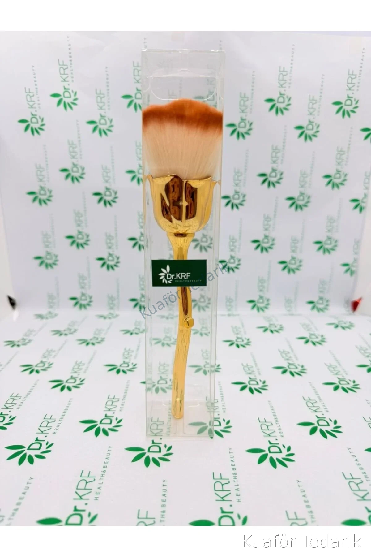 DR.KRF GÜL MODEL MAKYAJ-TIRNAK TOZ FIRÇASI KAHVE