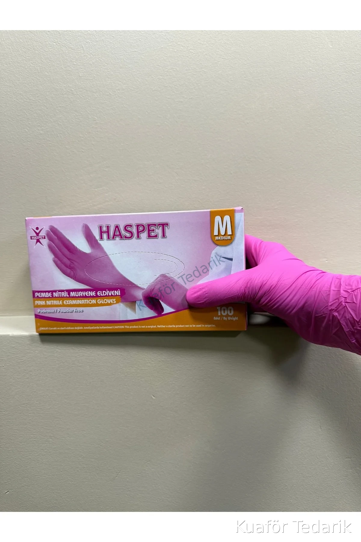 HASPET NİTRİL PEMBE RENK ELDİVEN